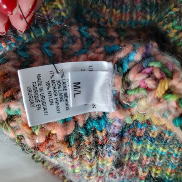 Ulla Johnson Fiora Wool Puff Sleeve Rainbow Cardigan Sweater Sz M / L - Picture 16 of 16